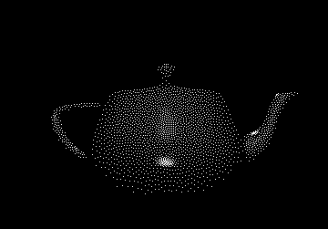 Animated minimalist rotating utah teapot, 1-bit dithered in the style of 37C3's design. Click to enter the wiki